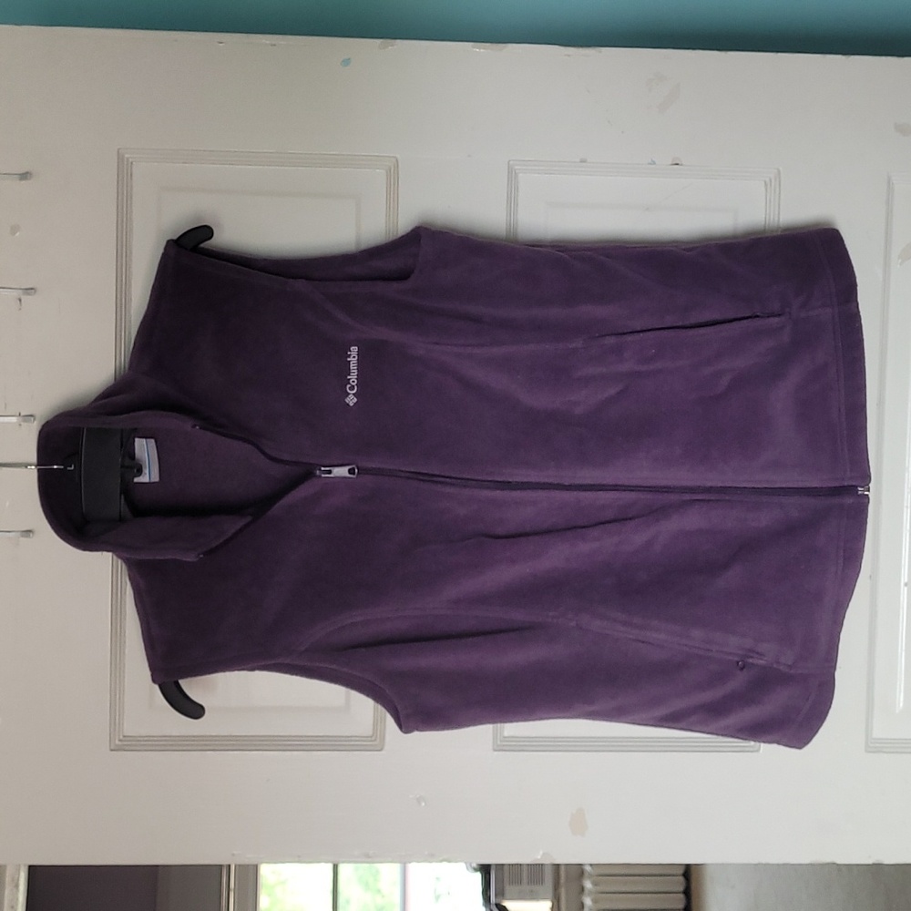 Fuzzy Purple Columbia Vest With Pockets